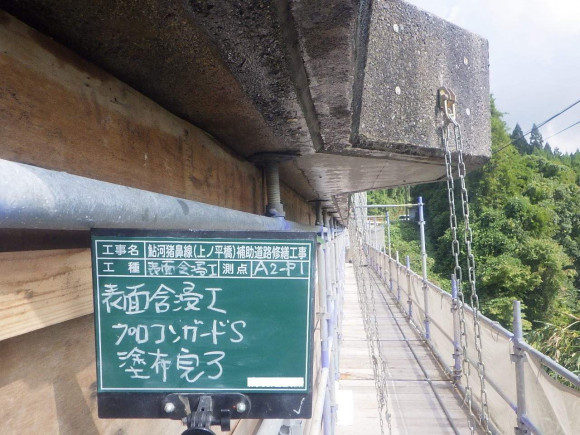 鮎河猪鼻線(上ノ平橋)補助道路修繕工事 写真05